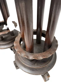 Six Art Deco Amsterdamse School Stools with Leather Tops, 1920s